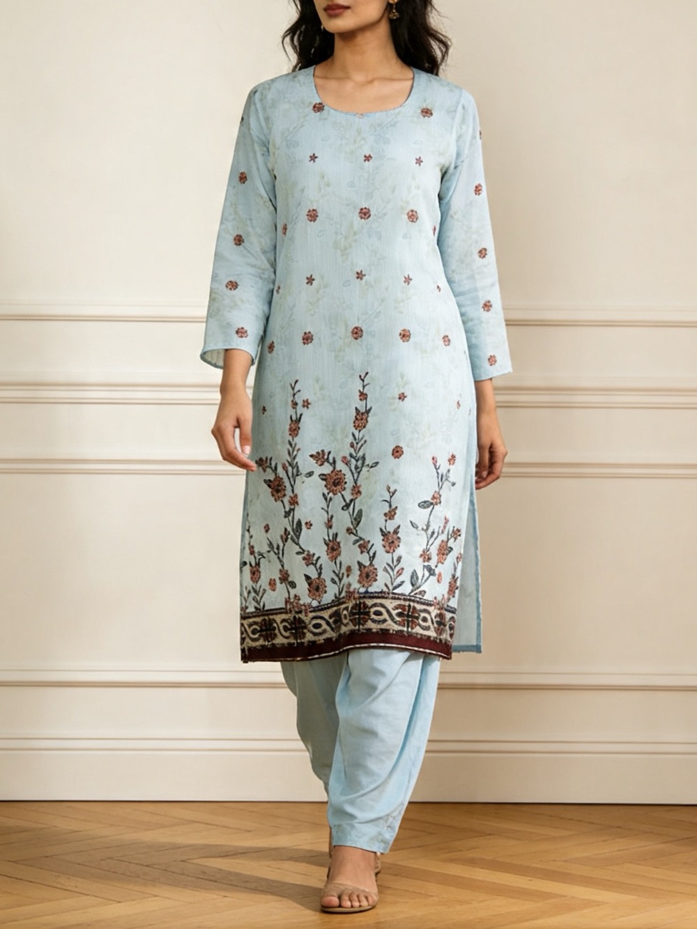 2pc Floral Embroidered Salwar Kameez